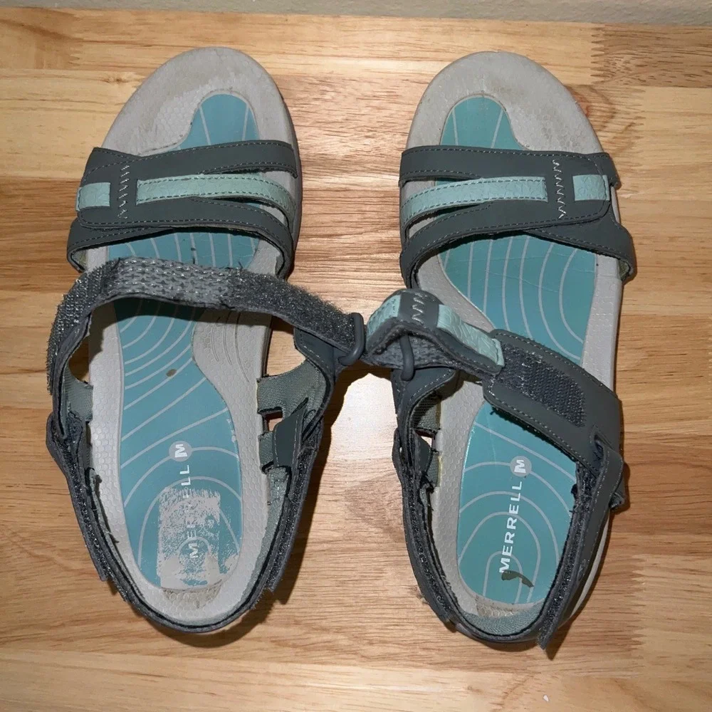 Merrell Sedona Blue Surf Hiking Sandals Womens 6 Grey Teal Sport J343106C